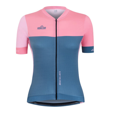 MAILLOT MUJER LYDER CARRETERA M/CORTA VITE ROSE-BLEU - SLIM FIT