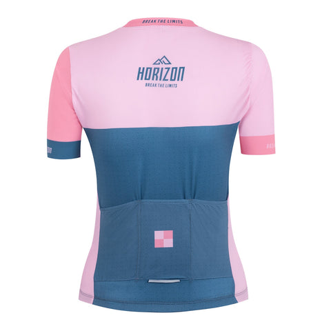 MAILLOT MUJER LYDER CARRETERA M/CORTA VITE ROSE-BLEU - SLIM FIT